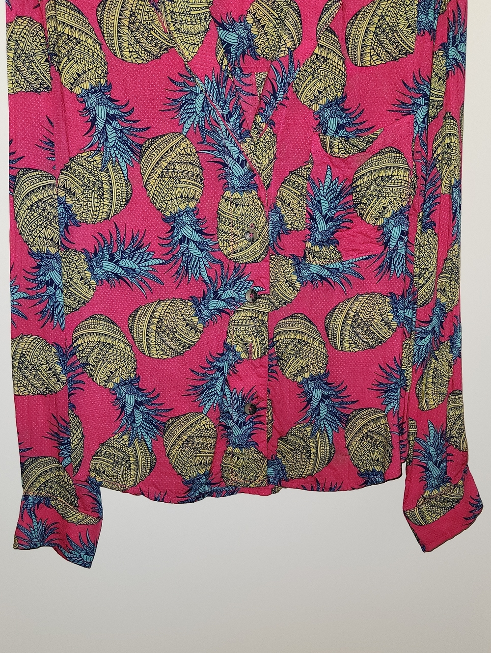 Anthropologie Janine Lecour Pineapple Buttondown Size Medium - Picture 5 of 6
